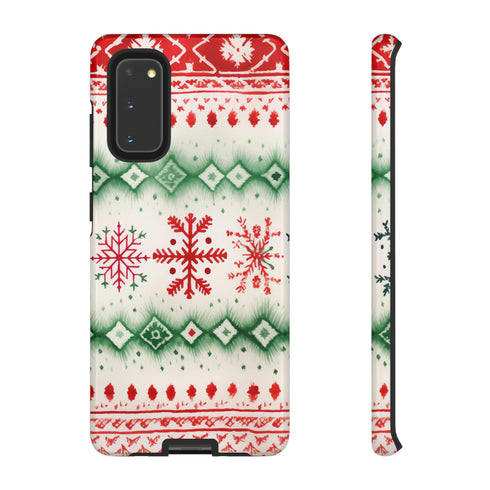 Icelandic Watercolor inspired by Christmas Sweaters - Impact Resistant Phone Case Samsung Galaxy S20 Glossy